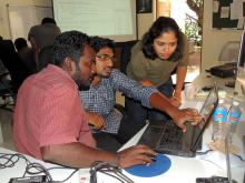 Participants of the workshop on introduction to R Applications in GIS and Hydrolgy at the FERAL office in Bangalore.
