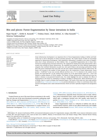 Bits and pieces: Forest fragmentation by linear intrusions in India