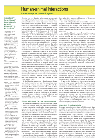 Human-animal interactions: Camera traps as research agents