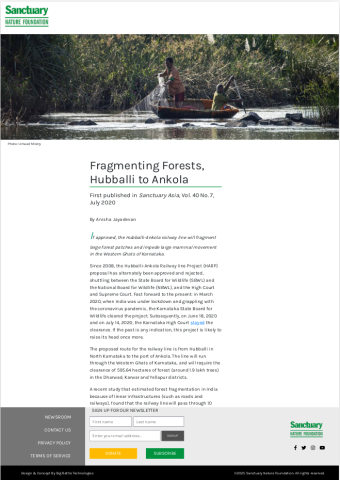 Fragmenting Forests, Hubballi to Ankola