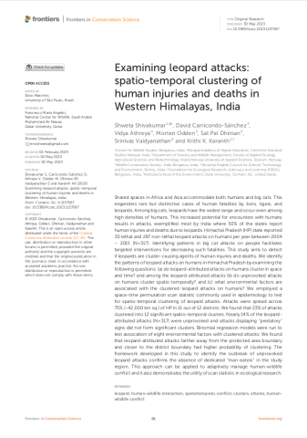 Examining leopard attacks: spatio-temporal clustering of human injuries and deaths in Western Himalayas, India