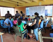 In the FERAL training hall during the workshop on introduction to GIS and Remote Sensing.