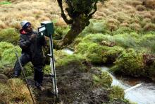 Downloading data from a capacitance probe based water level recorder.